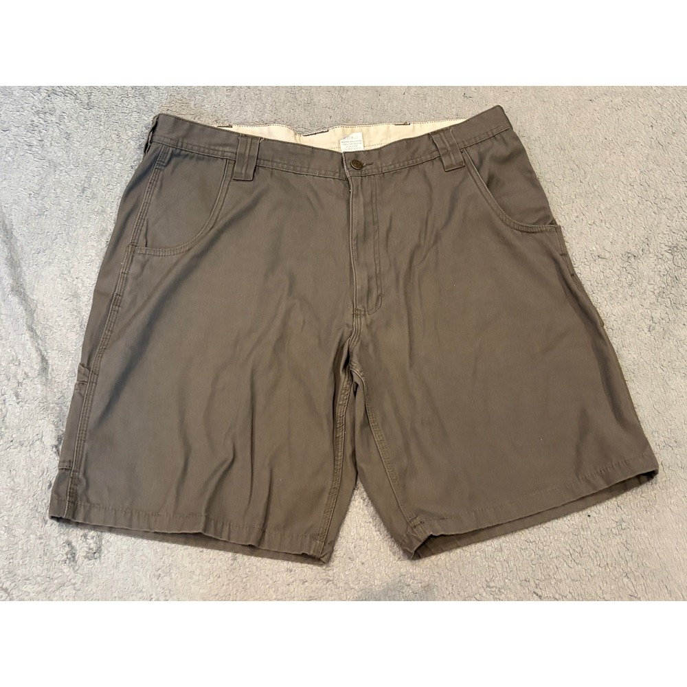 Lakin McKey Mens Carpenter Shorts Size 40 Olive Brown Cotton Canvas Workwear